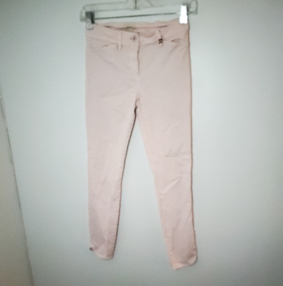 WILFRED Pale Pink Mid Rise Skinny Jeans Curved Hems 0